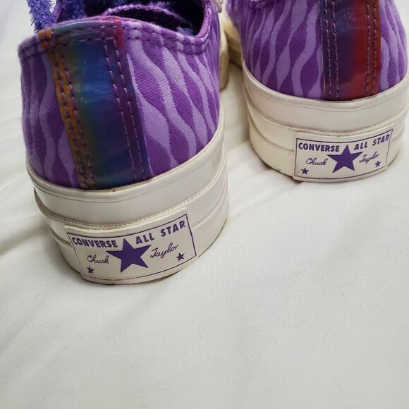 Converse Chuck Taylor All Star Low Top Purple Wavy Fuzzy Lace Sneakers 5M/7W - Picture 6 of 13